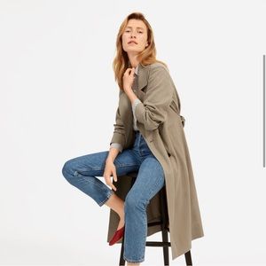 EVERLANE classic drape trench coat tan long L large 10